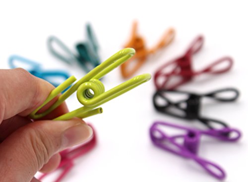 Pack of 60 - Multi-purpose Clothesline Utility Clips, Steel Wire Clips (Assorted Colors)