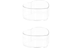 Dayaanee Clear Acrylic Plastic Heart-shaped Acrylic Box with Lid 2 Pack Small 3.3x2.9x1.6Inch/85X75X40mm Storage Boxes Cube Organizer Containers for Candy Pill and Tiny Jewelry