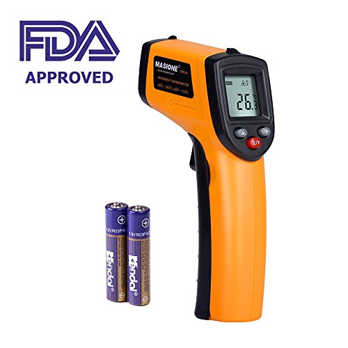Non-contact Infrared Thermometer, Masione Digital Temperature Gun , -58F to 716F /-50  to 380 (Yellow)