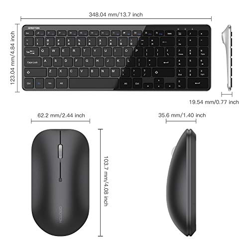 OMOTON Wireless Keyboard and Mouse Combo, Numeric Keypad/ Multimedia