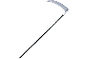 Kangaroo 40 Long Inch Sickle Scythe Prop - Grim Reaper Scythe Fake Weapon - Toy Staff Halloween Death Costume Cosplay Accessory Decor - Grim Steeper Plastic Spear - Lightweight Adjustable Detachable
