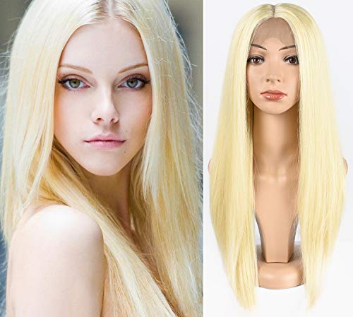 TOFAFA 613 Blonde Lace Front Wigs for Women,Long Straight Synthetic Wig,Daily Use or Cosplay Costume 26 inches