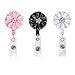 Soleebee 24'' Retractable Badge Reels, Camellia Nurse ID Badge Holder with Belt Clip 3 Pack - Crystal