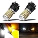 iBrightstar Newest Super Bright 3157 4157 3155 3457 Switchback LED Bulbs with Projector Replacement for Daytime Running Lights / DRL and Turn Signal Lights,White/Amber