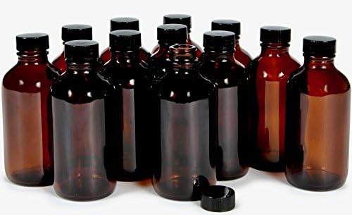 Vivaplex, 12, Amber, 4 oz Glass Bottles