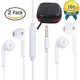 LTI-DIRECT Premium Quality Headphones Earphones For iPhone X 8 8 Plus 7 7 Plus 6 6S Plus, Samsung Galaxy S6 S7 S8 Note 4 5 6 7 Note 8 LG V10 V20 V30 G5 G6, HTC (2 pack white)