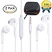 LTI-DIRECT Premium Quality Headphones Earphones For iPhone X 8 8 Plus 7 7 Plus 6 6S Plus, Samsung Galaxy S6 S7 S8 Note 4 5 6 7 Note 8 LG V10 V20 V30 G5 G6, HTC (2 pack white)