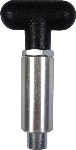 Pull Pin - T-Handle - 2-1/4" Length x 1" Diameter Aluminum Barrel - with Lockout - 5/8" Diameter Steel Spring-Loaded Plunger