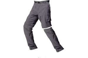ANYANMOUTN Mens Cargo Pants, Convertible Hiking Pants Quick Dry Waterproof Outdoor Zip Off Outdoor Casual Travel Pants