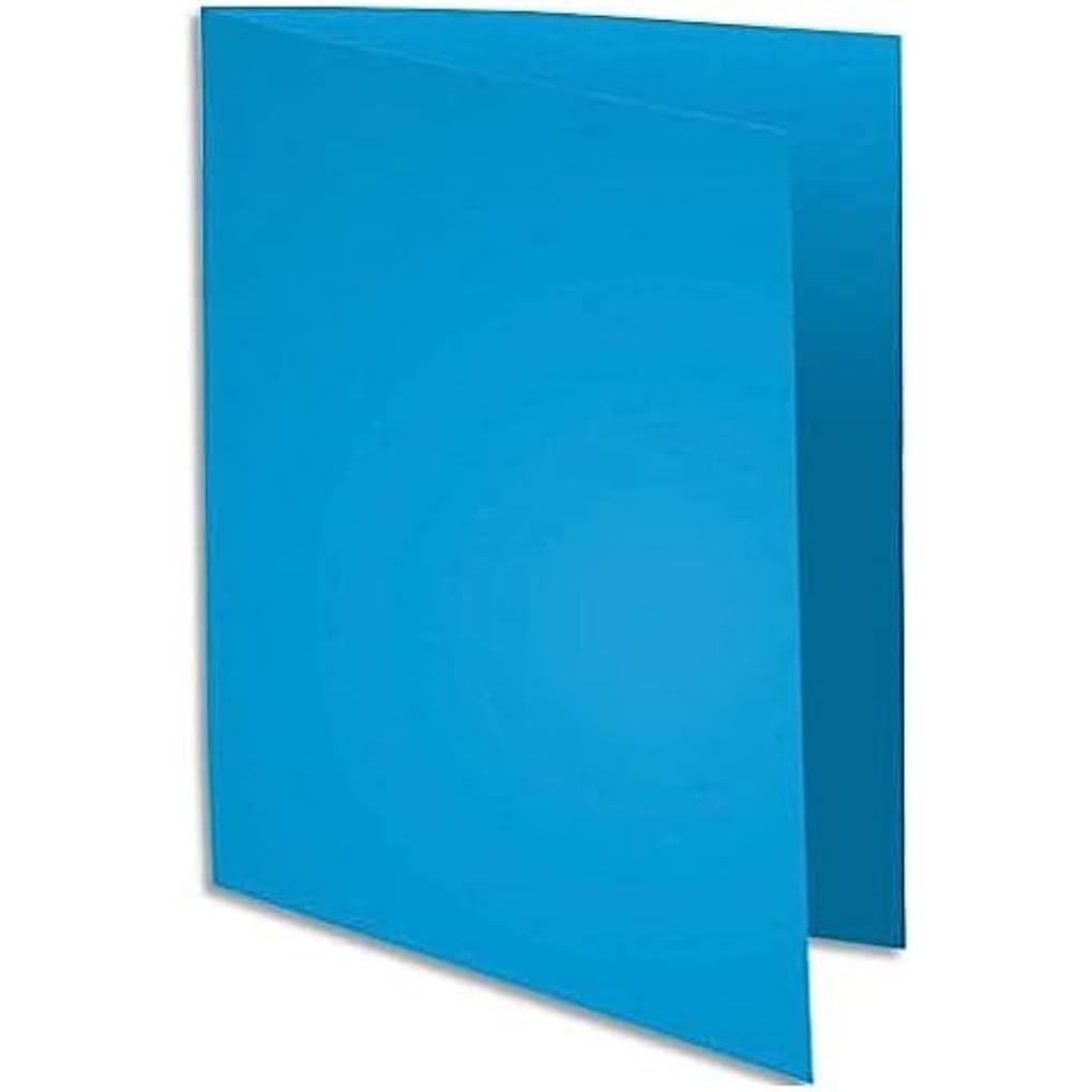 Exacompta - Ref 330010E - Super Pastel Square Cut Folders - 24 x 32cm in Size, Suitable for Storing & Holding A4 Documents, 210gsm Card - Blue (Pack of 100)