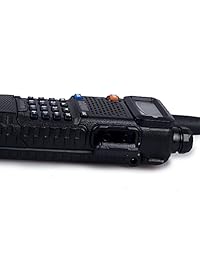 Baofeng UV 5R + Transceptor de radio de jamón de correa dual de radio bidireccional 8 4   1W 3800mAh (negro)