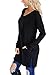 XUERRY Womens Casual V-Neck Long Sleeves Pocket Sweatshirt Tunics Blouse Tops(XXL,Black)