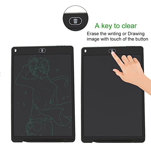 12 Inch LCD Writing Tablet Drawing Board Pad with Screen Lock and Mouse Pad Function,Digital Electronic Notepad Graphic Whiteboard Mother Boards Toddler Tablets for Kids Children (Black) - Thumbnail 3