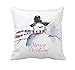 4TH Emotion Watercolor Painting Christmas Snowman Home Decor Throw Pillow Cover Cotton Polyester Cusion Cover 18 x 18 Inches
