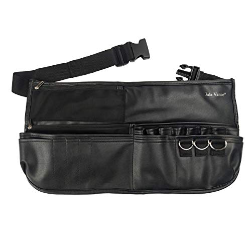 Jula Vance Multi Pockets Leather Makeup Brush Waist Apron Belt Bag Cosmetic Brush Make-Up Tool Holder with with Adjustable Belt