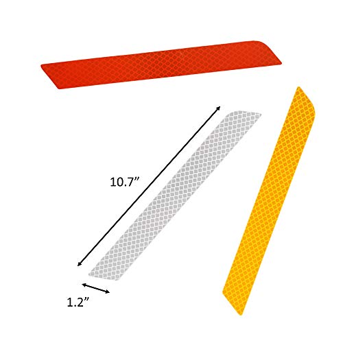 Reflective Tape Caution Warning Safety Reflector Strips Sticker Fluorescent Waterproof Reflective Car Decals for Automobile Car Pickup Truck SUV RV Boat Motorbike Helmet (Orange, 10.7-in x 1.2-in)