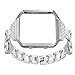 Compatible for Fitbit Blaze Bands Women Men with Frame, VOMA Stainless Steel Fitbit Blaze Watch Band Fitbit Blaze Accessories Fitbit Bands Blaze Fit bit Blaze Bands Large Small Bangle 3 Silver
