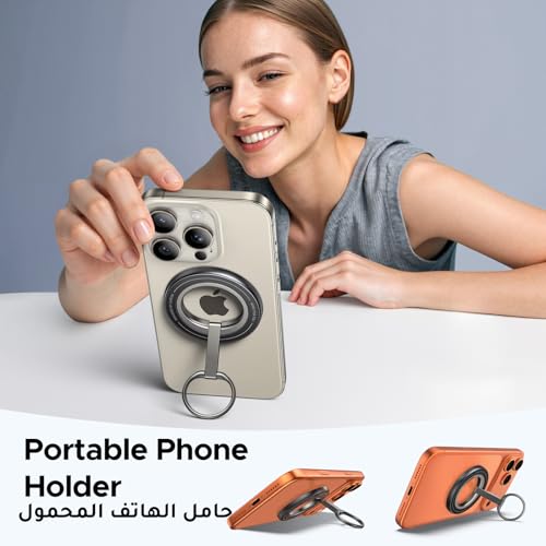UGREEN Double-Sided Magnetic Phone Ring Holder features a strong 11N magnetic force, 360° rotation, a portable design, and compatibility with iPhone 17/16/15/14/13 MagSafe Phones Samsung Galaxy