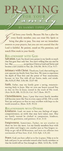 Praying for Your Family 50-pack (Prayer Cards) by Sammy Tippit