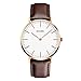 KIDPER Mens Wrist Watch,Minimalist Brown Leather Band Analog Quartz Watch,Classic Casual Dress Watches for Men