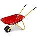 Costzon Kids Metal Wheelbarrow, Yard Rover Steel Tray, Metal Construction Toys Kart, Tote Dirt/Leaves/Tools in Garden for Toddlers, Red