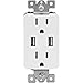 TOPGREENER 2.1A USB Outlet, Outlet with USB Ports, USB Power Outlet, 15A Tamper Resistant Duplex Receptacle, TU2152A, White