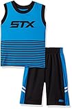 STX Toddler Boys' 2 Piece Performance Tank and Short Set, Sj_Turq, 4T