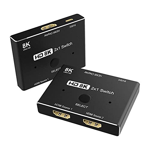 NFHK 8K@60hz HDMI-Compatible 2.1 Switch 2-IN-1-OUT Hub Support HDCP SST Extended 4K@60hz