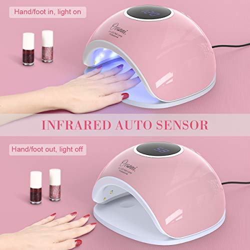 Ovonni 48W UV LED Nail Dryer, Curing Lamp with 10s/30s/60s/99s Timer, Automatic Sensor, LCD Display, Curing Gel Polish for Salon and Home