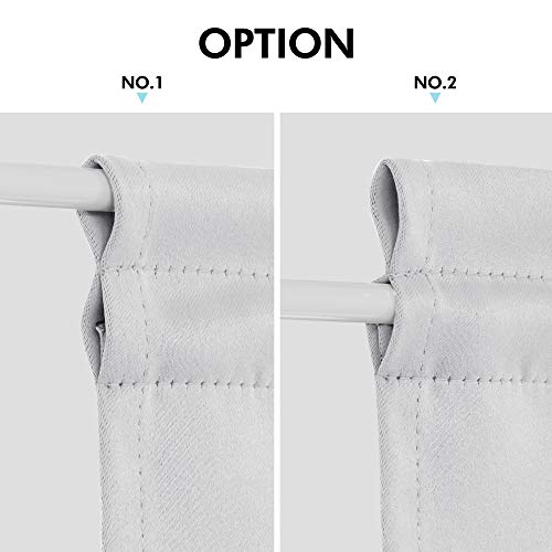 Deconovo Room Darkening Drapes Blackout Rod Pocket Curtain Panel Thermal Insulated Curtains 54 Inch by 40 Inch Greyish White 1 Panel