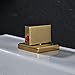 Rozin Gold Polished Widespread 3pcs Basin Faucet Dual Knobs Vessel Sink Mixer Tap