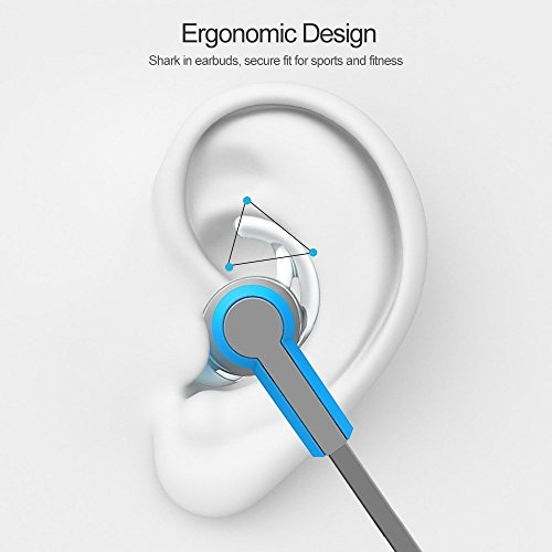 Wired headphones, Noise Isolating Sweatproof Wired 3.5MM in Ear Headphones Stereo Earbuds, Microphone Stereo Headset for Headset for iPhone iPod & Android Devices Blue
