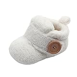 Axinke Winter Soft Warm Cute Baby Boys Girls Newborn Infant Shoes with Button Closure (3-6Month Length:11CM/4.3