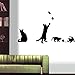 BooDecal Black Four Cats Design Catching Butterfly Playing with Ball Art Peel Stick Wall Stickers DIY Vinyl Wall Decals Applique for Home Stairway Decor Baseboard