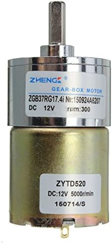 Gear Box Electric Motor - ZHENGK 12VDC Electric Motor 300 RPM High Torque Gear Motor Speed Control 5W