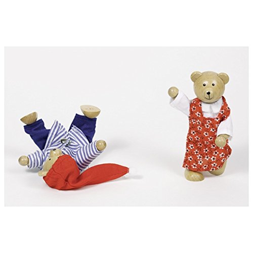 goki 51914 - Biegepuppen Bärchens Klamottenkiste, nachhaltige Holzfiguren, Puppen für Kinder, beweglich robustes Holzspielzeug, kreatives Kinderspielzeug, naturbelassen, 10er Set, ab 3 Jahre – Bild 6