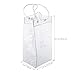 TOPBATHY Durable Clear Transparent PVC Champagne Wine Ice Bag Pouch Cooler Bag with Handle