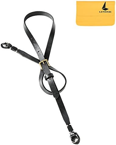 CANPIS Adjustable Leather Camera Strap with shoulder support for Micro Digital Camera(Black)