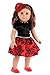 Holiday Spirit - 3 Piece 18 inch Doll Outfit - Holiday Red Taffeta Party Dress with Red Shoes and Headband - (Doll Not Included)