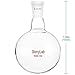 StonyLab Glass 500ml Heavy Wall Single Neck 1 Neck Round Bottom Flask RBF, with 24/40 Standard Taper Outer Joint – 500ml