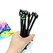 WEFOO Pack of 8 Cute Cartoon Kawaii Plastic Black Cat Gel Pen for Kids Children