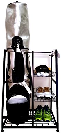 Single Golf BAG Organizer- Golf Bag and Equipment Organizer- Rack/shelves- Keep Your Golf Gear in One Place. Two Basket Shelves for Accessories-23