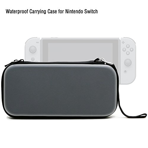 ADVcer Nintendo Switch Carrying Case, EVA Waterproof Hard Shield Protective Travel Case with Detachable Hand Wrist Strap for Nintendo Switch Console with Joy-Con Controller and Game Card (Gray)
