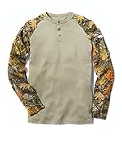 Rasco FR Two Tone Henley T Shirt - 7.1 Oz - Woodland Camo/Khaki (Large)