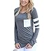 Comemall Girl Workout Jogging T-Shirt Fitted Long Sleeve Tops Grey Large