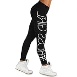 Minisoya Women's Letters Printed High Waist Sports Gym Yoga Pants Gym Running Fitness Leggings Athletic Workout Trousers