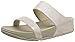 FitFlop Women's Lulu Shimmersuede Slide Sandal, Nude, 8 M US