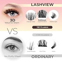 LASHVIEW Lash Clusters 3D 168pcs D Curl Lash