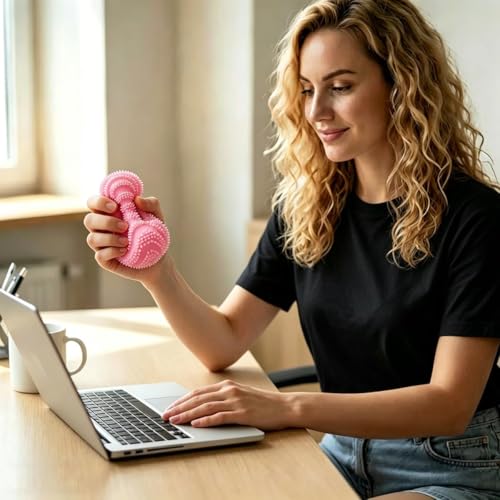 Last Page® Fuzz Squishy Stress Ball, Slow Rising Memory Foam Fidget Squishy Fuzz BallsSensory Squishy Ball Calming Tactile Grip, Adults Anxiety Relief Squeeze Ball (1pack) (blue)