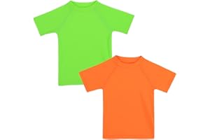 KAKU NANU Boys Rash Guard Short Sleeve Toddler Kids Swim Shirt, Youth UPF 50+ Surfing/Sun Suit